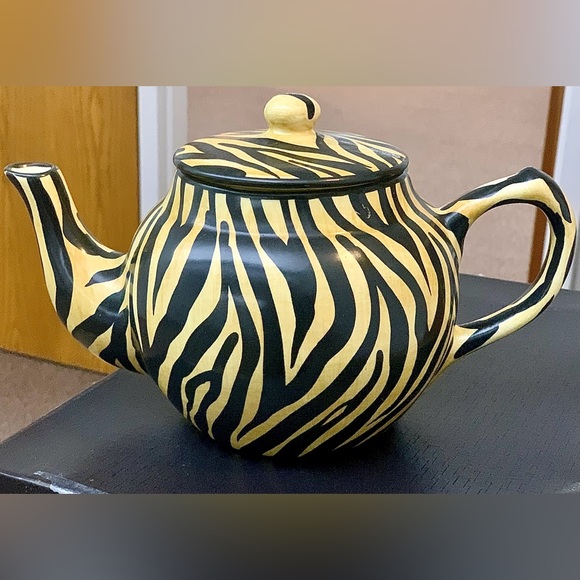 1996 Vintage Laurie Gates Safari Animal Print Teapot - Picture 4 of 16